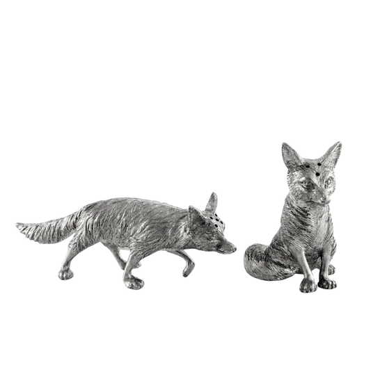 Pewter Foxes Salt & Pepper Set
