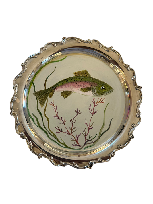 Jenn Leverett Art - Flora Danica Trout on Silver II