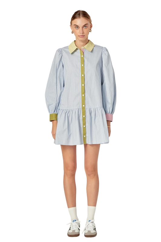 Citron & Blue Shirt Dress