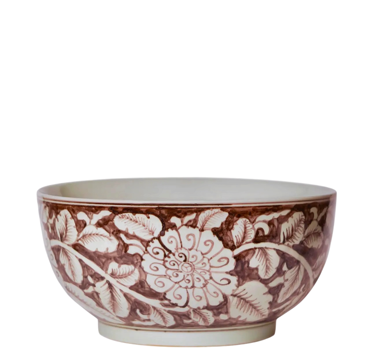 Red & White Chrysanthemum Large Bowl