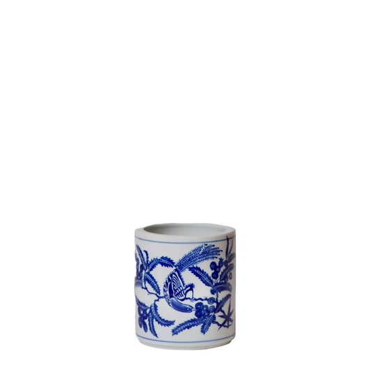 Tiny Bird and Flower Cachepot