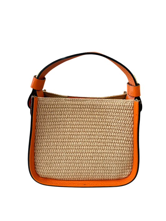 Raffia and Leather Handbag