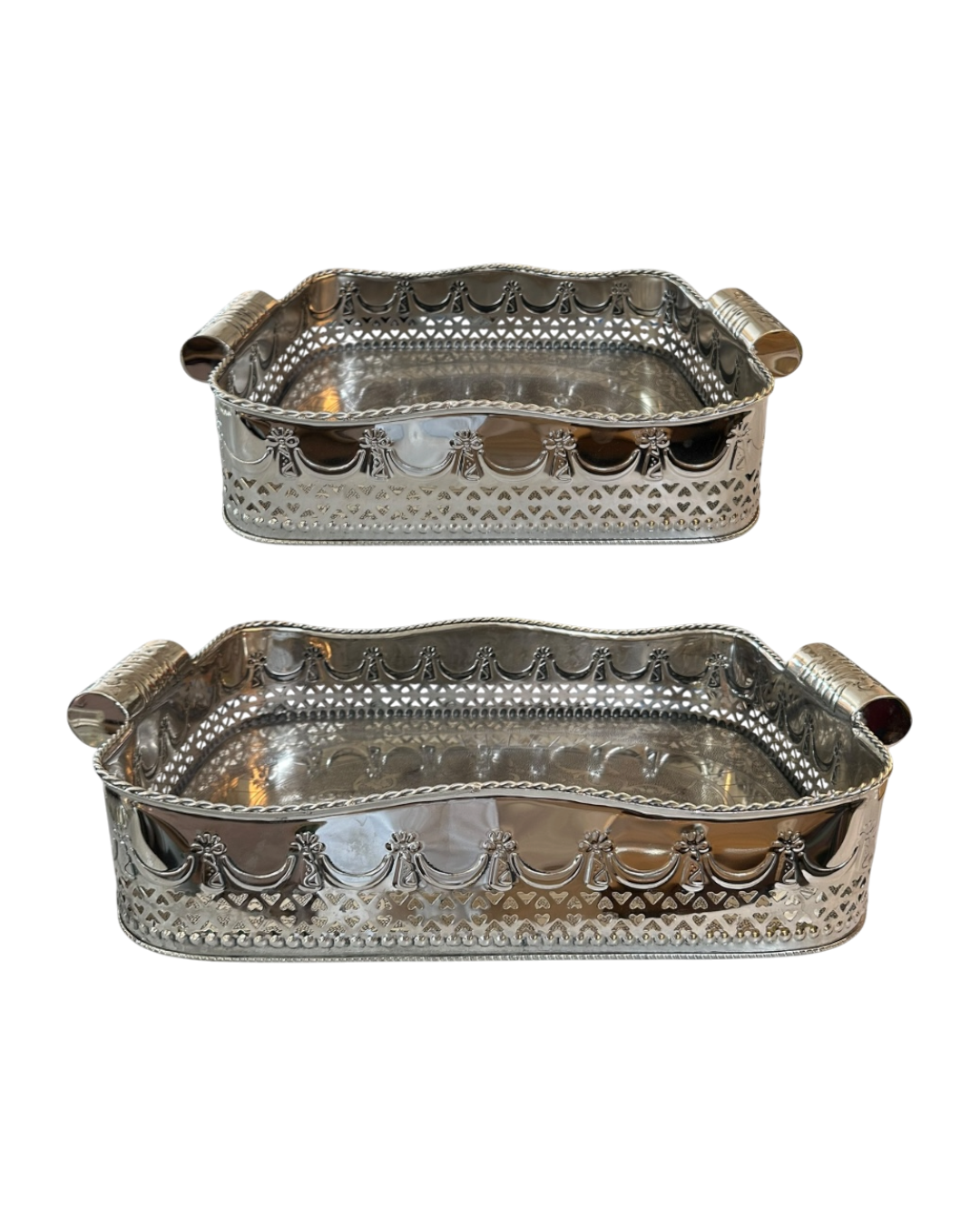Polished Nickel Embossed Tray