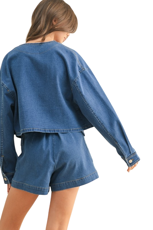 Tie Front Denim Short