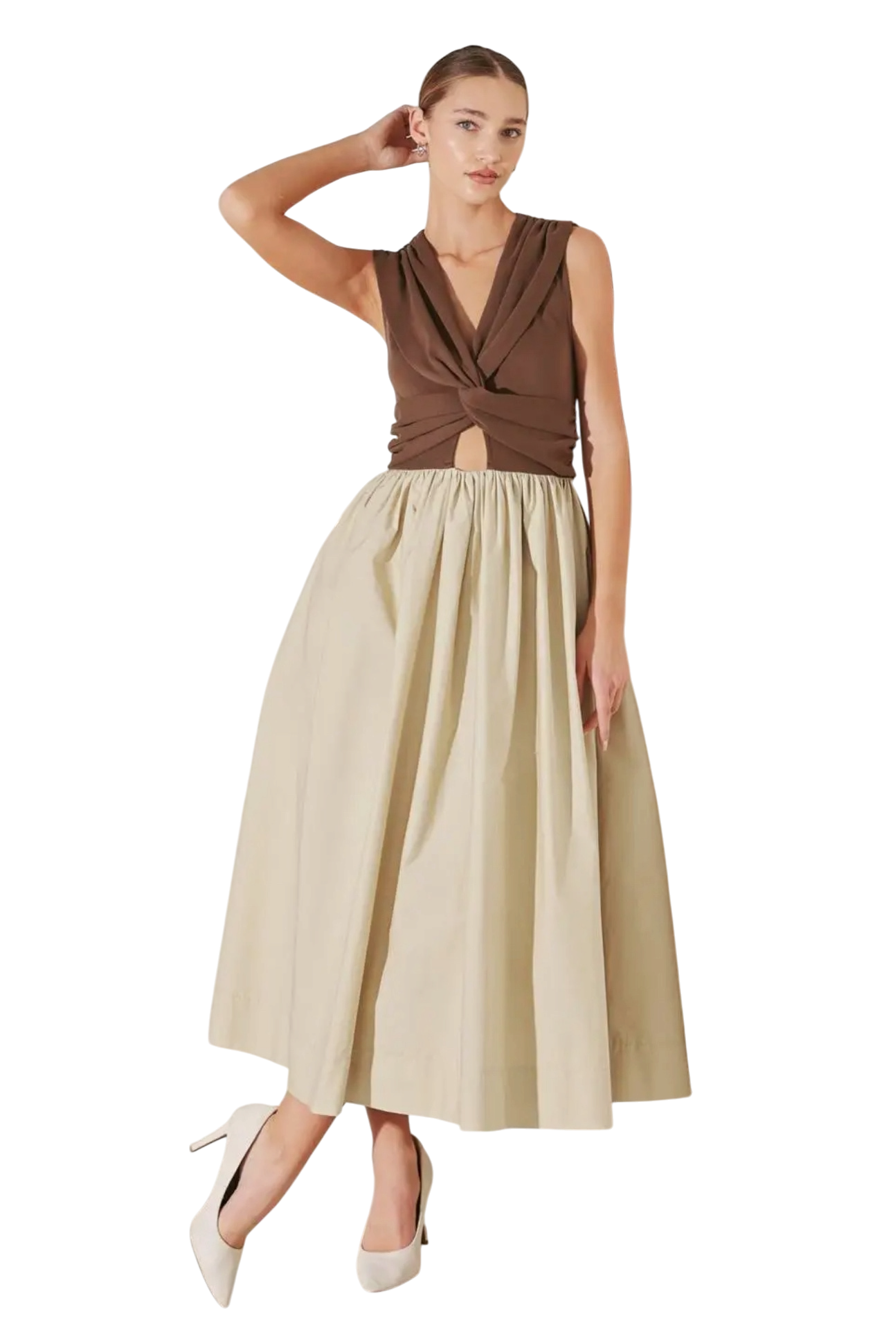Color Block Mix Media Midi