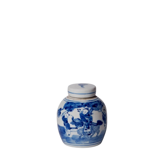 Blue & White Mini Children Round Jar