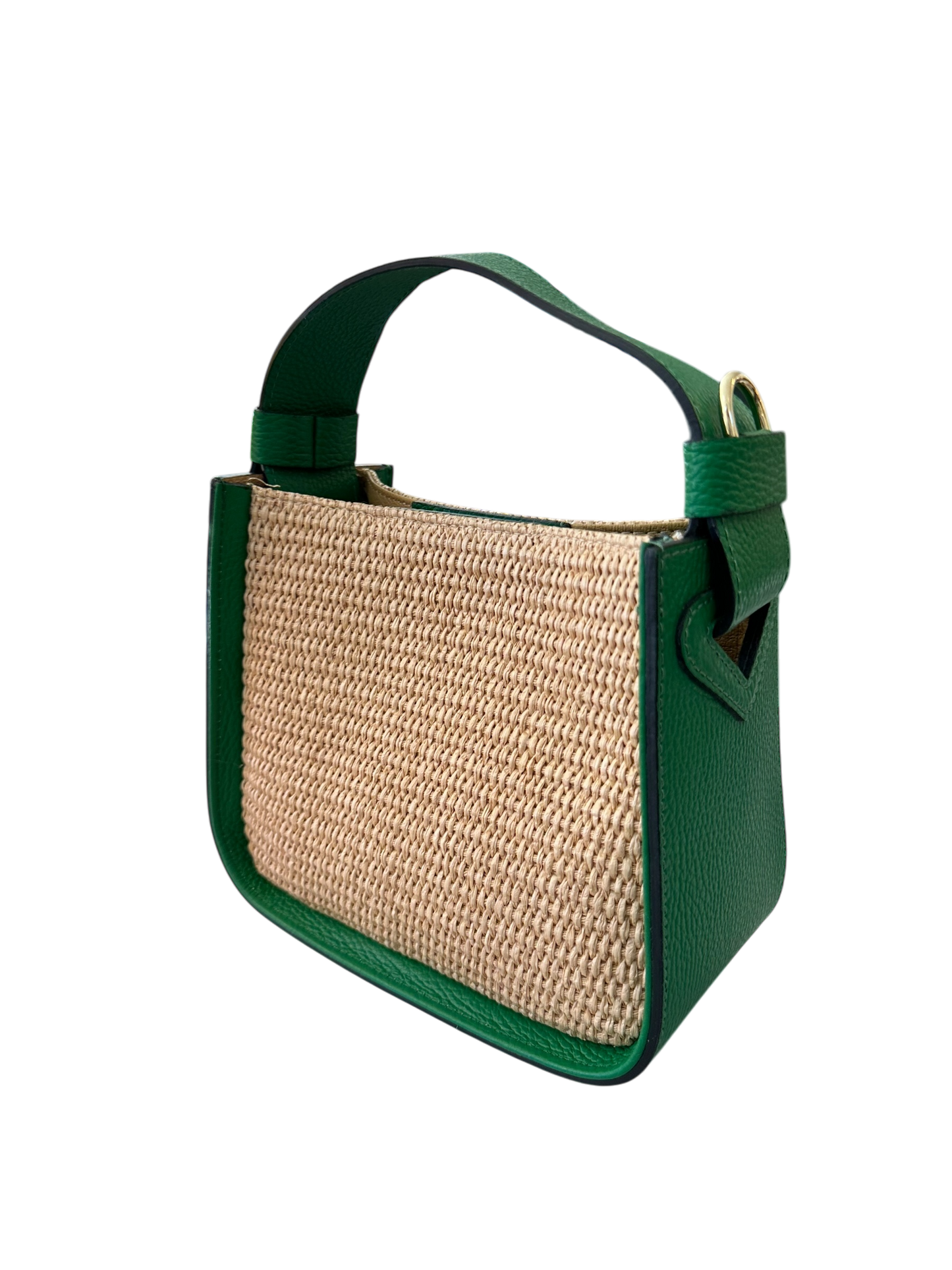 Raffia and Leather Handbag