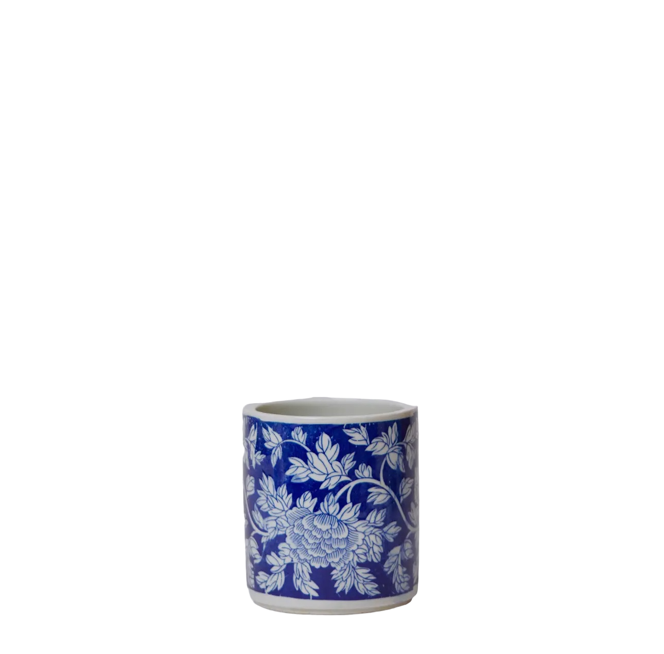 Tiny Blue & White Peony Cachepot