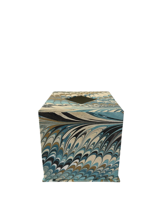 Hand-Marbled Tissue Box Cover