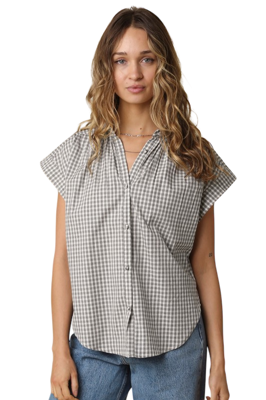 Gingham Button Up Top - Two Colors!