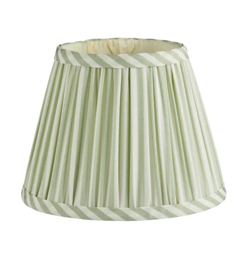 Gold Bamboo Lamp - Green Stripe