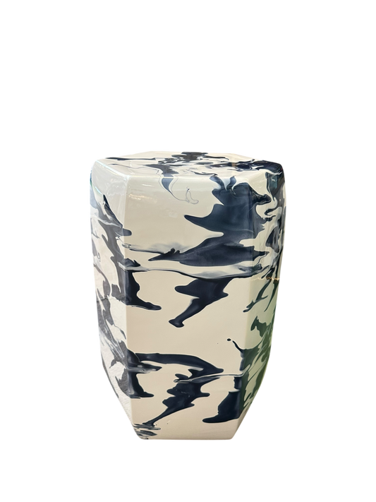 Hexagonal Geode Stool - Navy