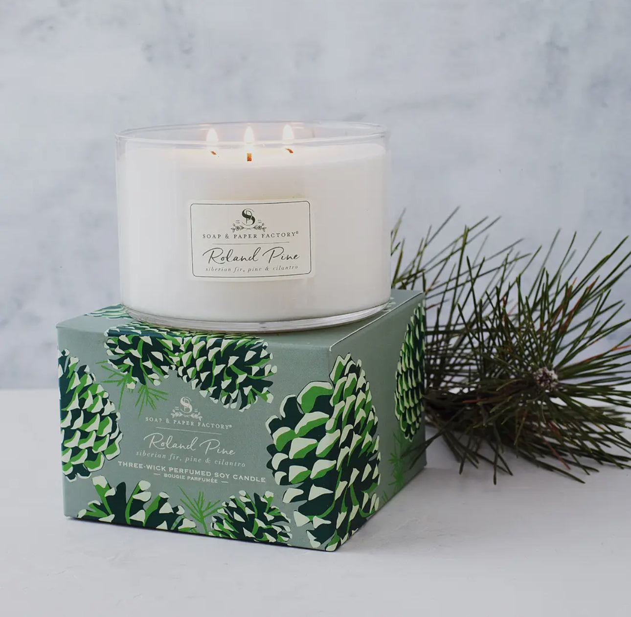 Roland Pine Three-Wick Soy Candle