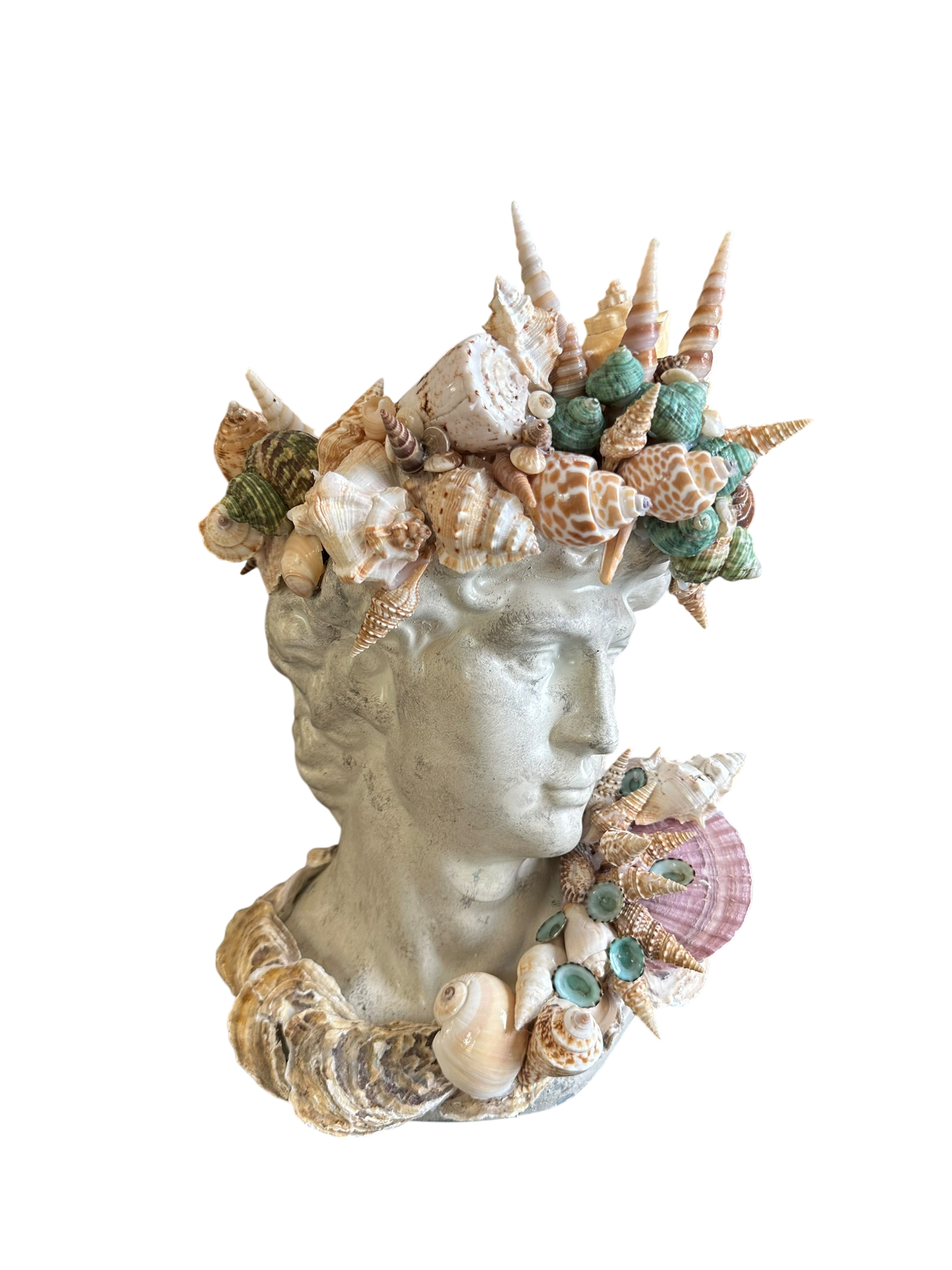 Jenn Leverett Art - Shell Encrusted Bust Planter