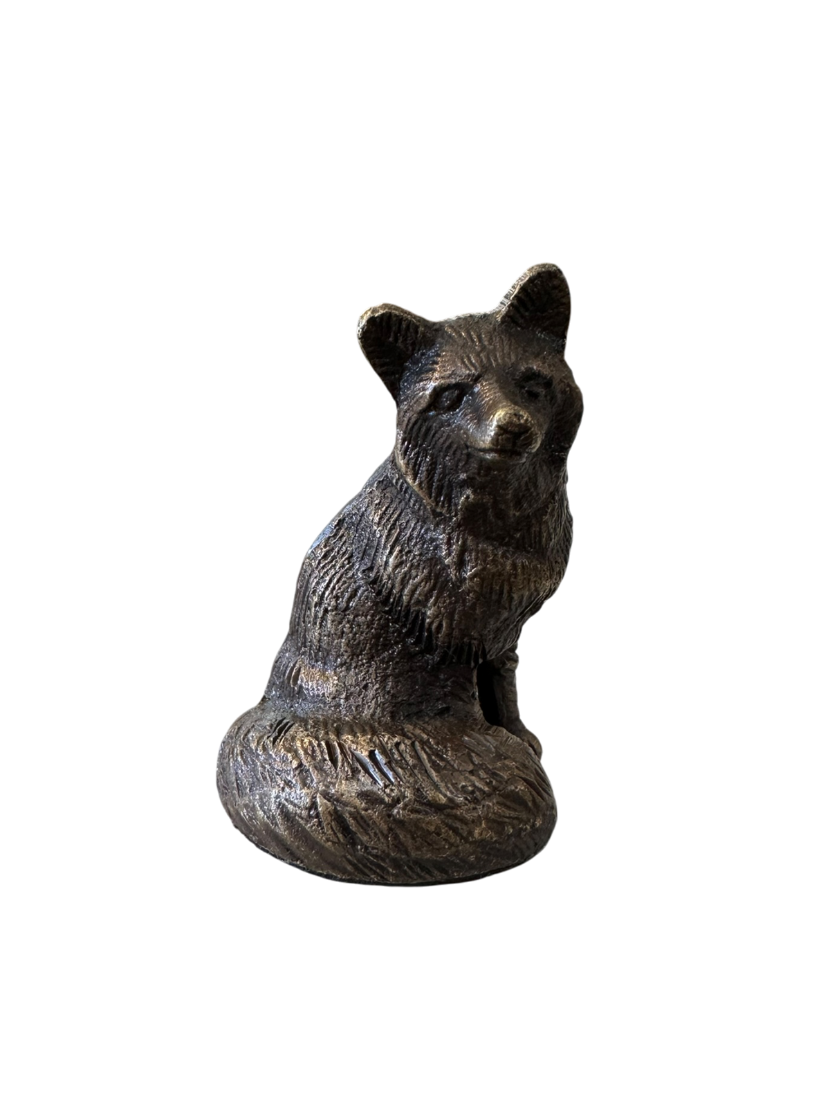 Brass Sitting Fox Trinket