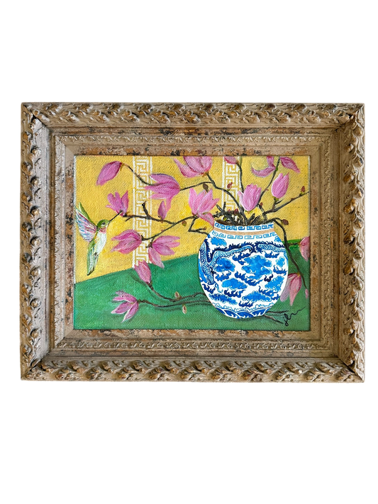 Jenn Leverett Art - Japanese Magnolia in Decoupage Pot
