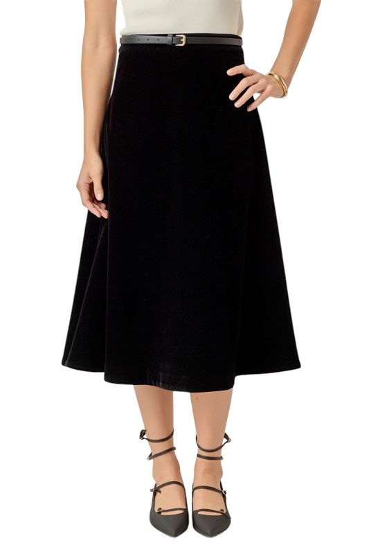 Velvet Circle Midi Skirt