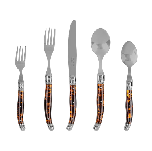 Laguiole 20pc 18/10 Ss Tortoise Flatware Set