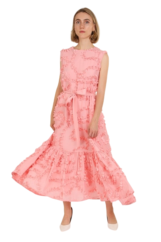 Ruffled Petal Maxi in Pink