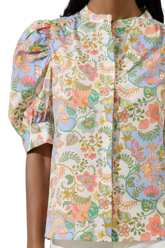 Zamara Floral Drape Sleeve Top