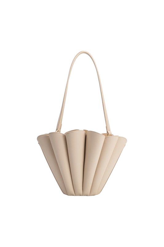 Shellie Vegan Leather Shoulder Bag - Bone
