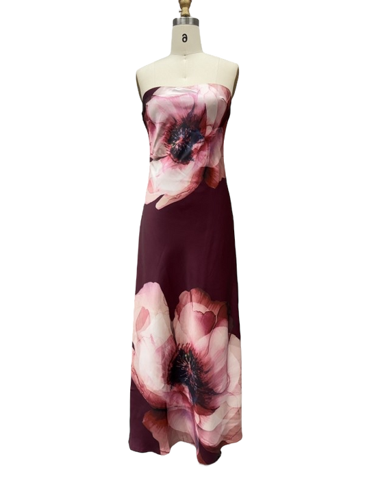 Floral Satin Maxi Dress