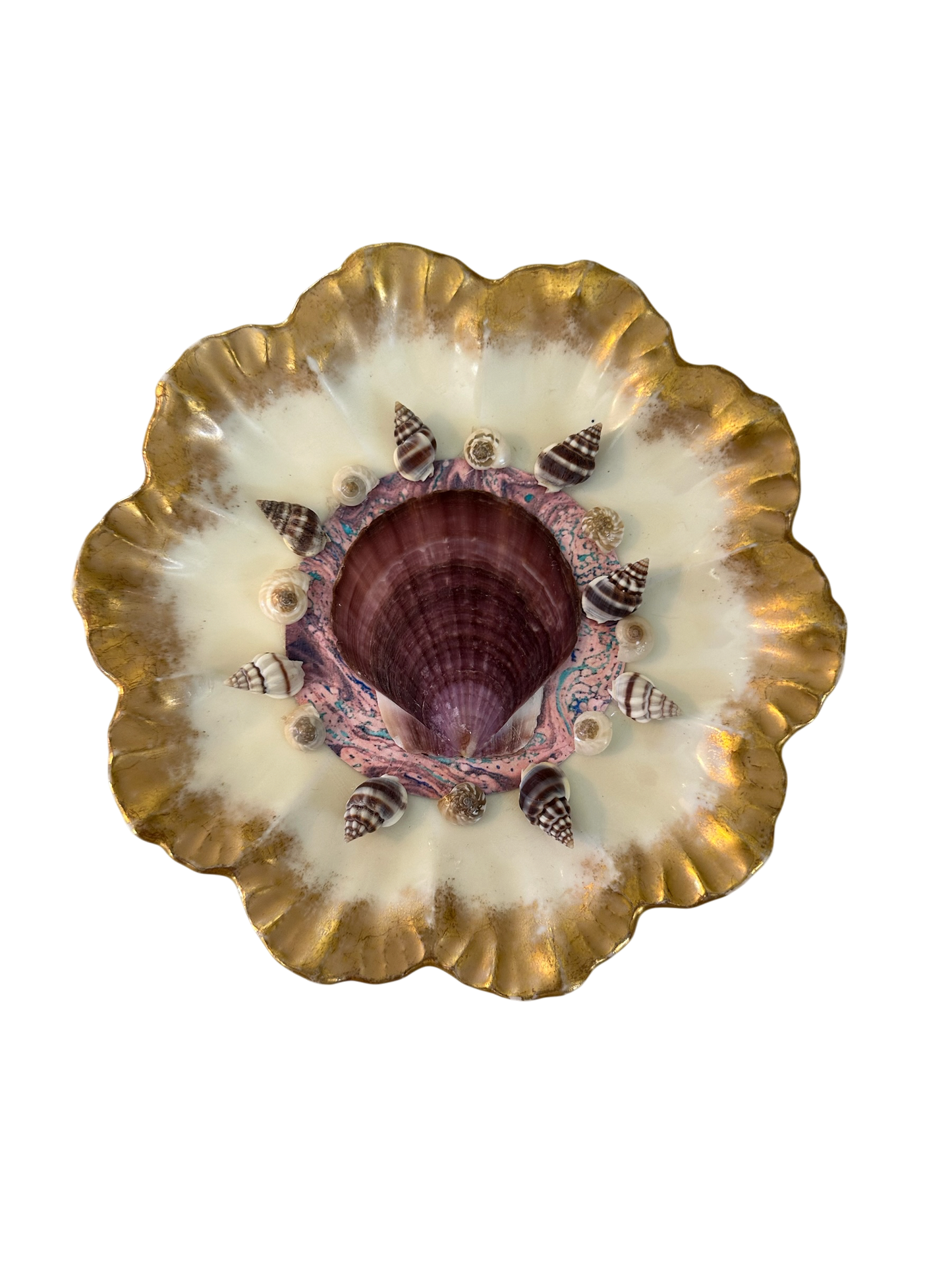 Jenn Leverett Art - Shell Encrusted Limoges Plates