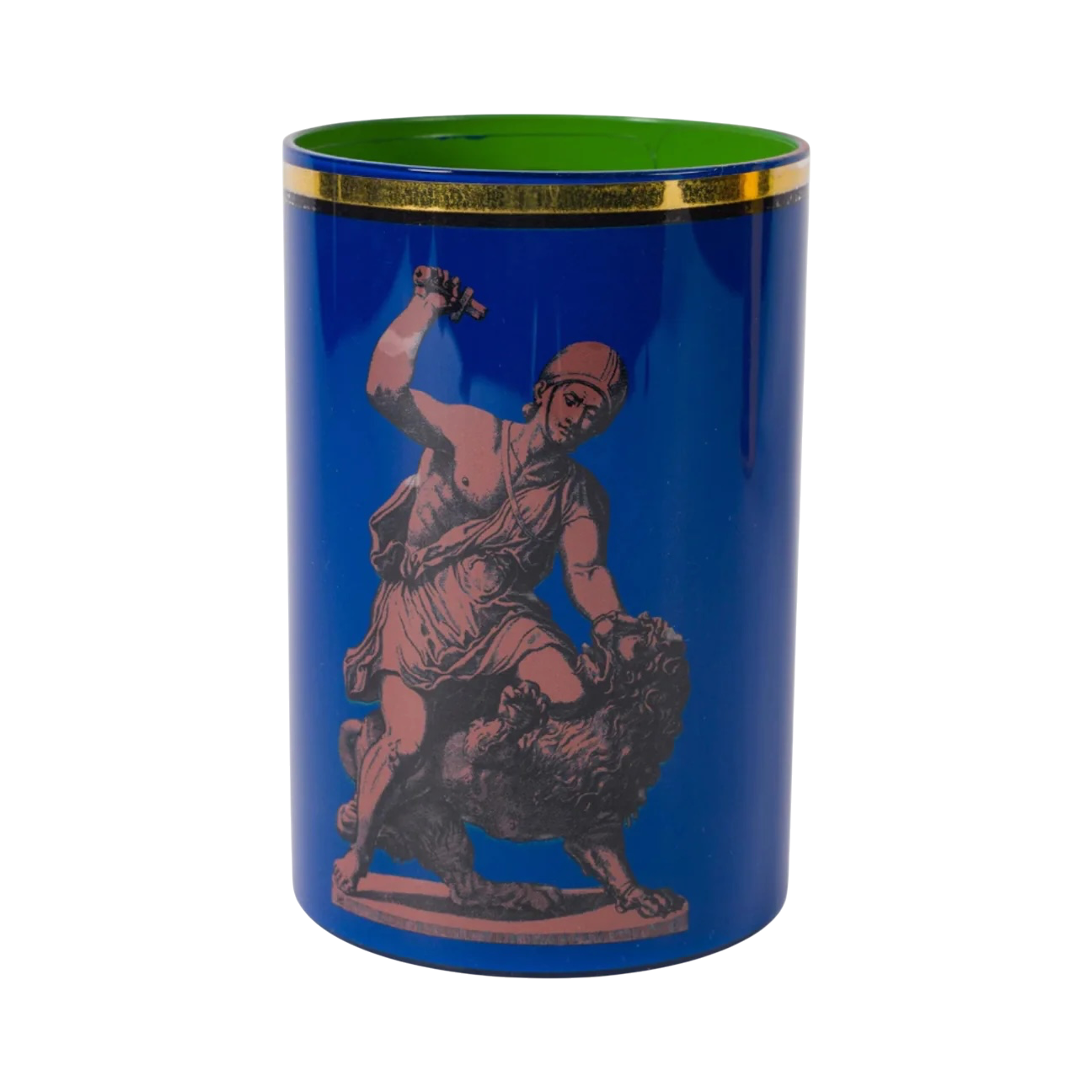 Roman Soldier & Lion Brush Pot