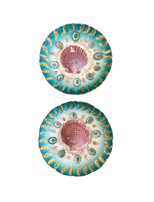 Jenn Leverett Art - Like Pair of Shell Encrusted Italian Plates