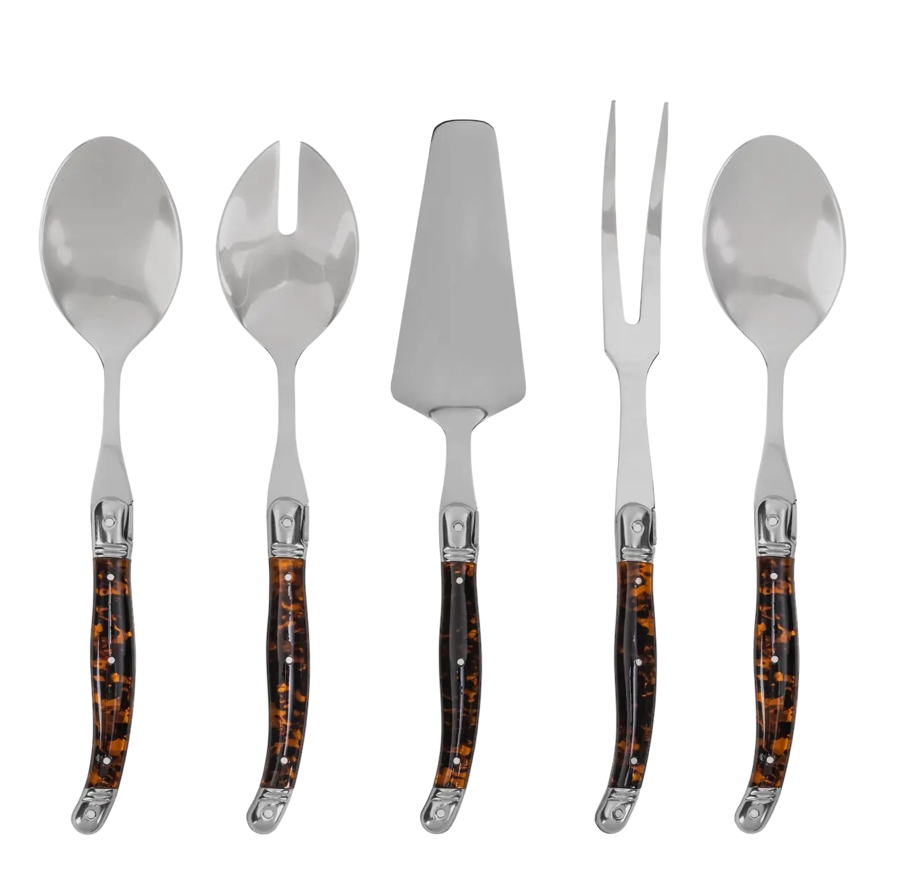 5-Piece Laguiole Tortoise Shell Hostess Set