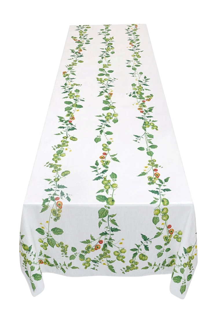 Tomato Verte Linen Tablecloth