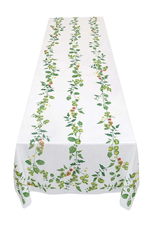 Tomato Verte Linen Tablecloth