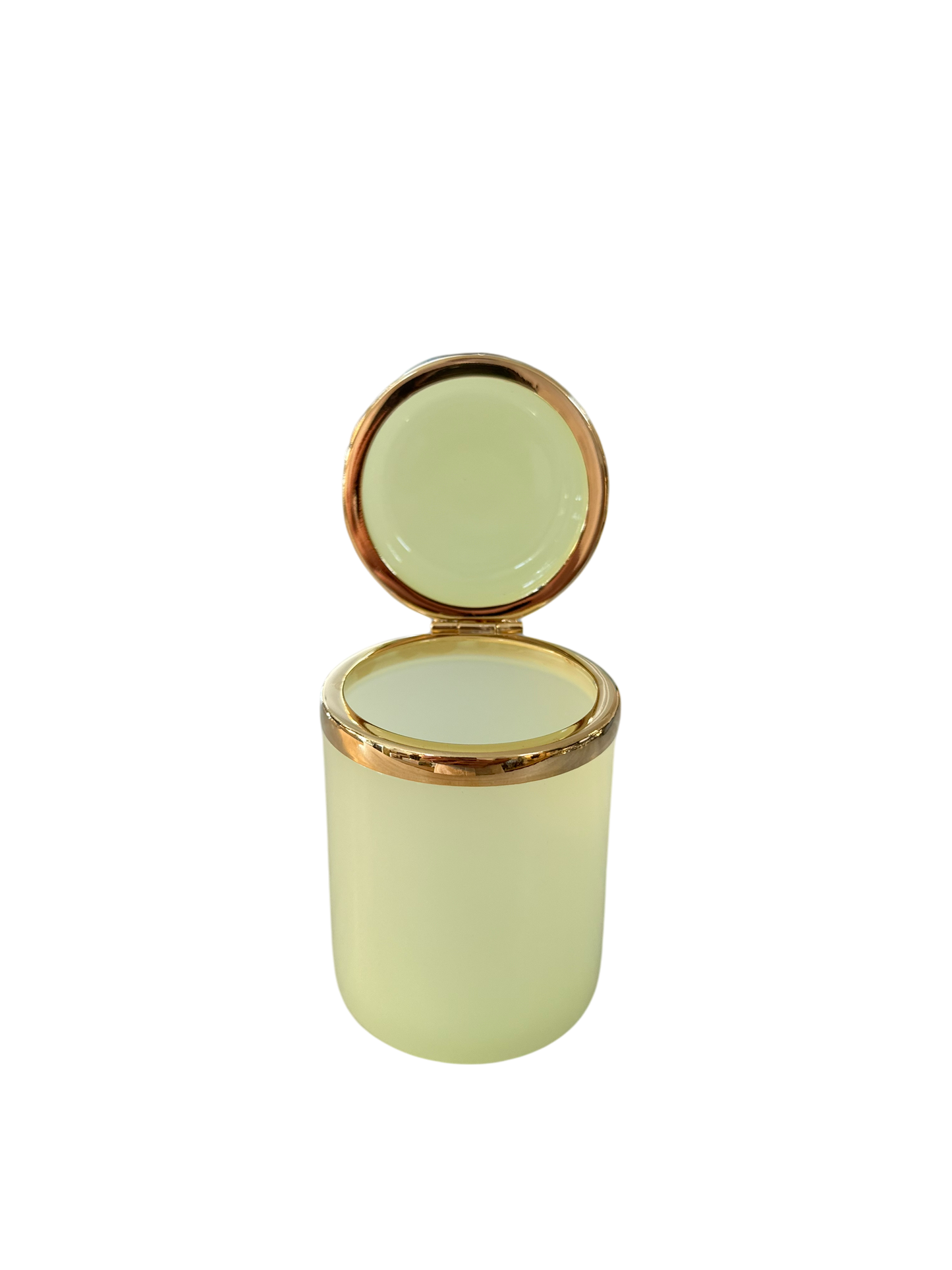 Antique Cylindral Opaline Glass Box - Hinged