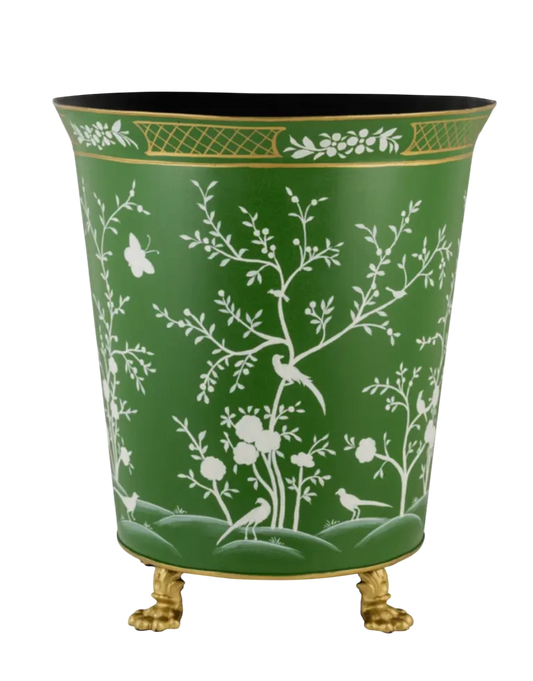 Moss Green & White Chinoiserie
Footed Planter