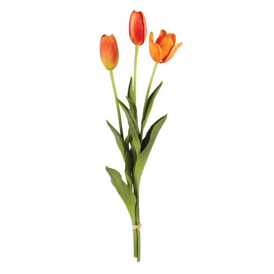 Real Touch Tulips - Bundle of 3 - Orange