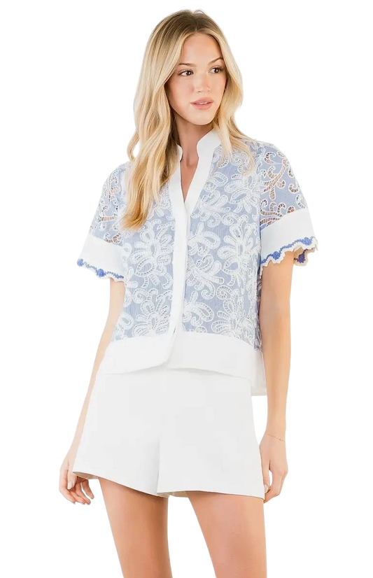 Lace Detail V-Neck