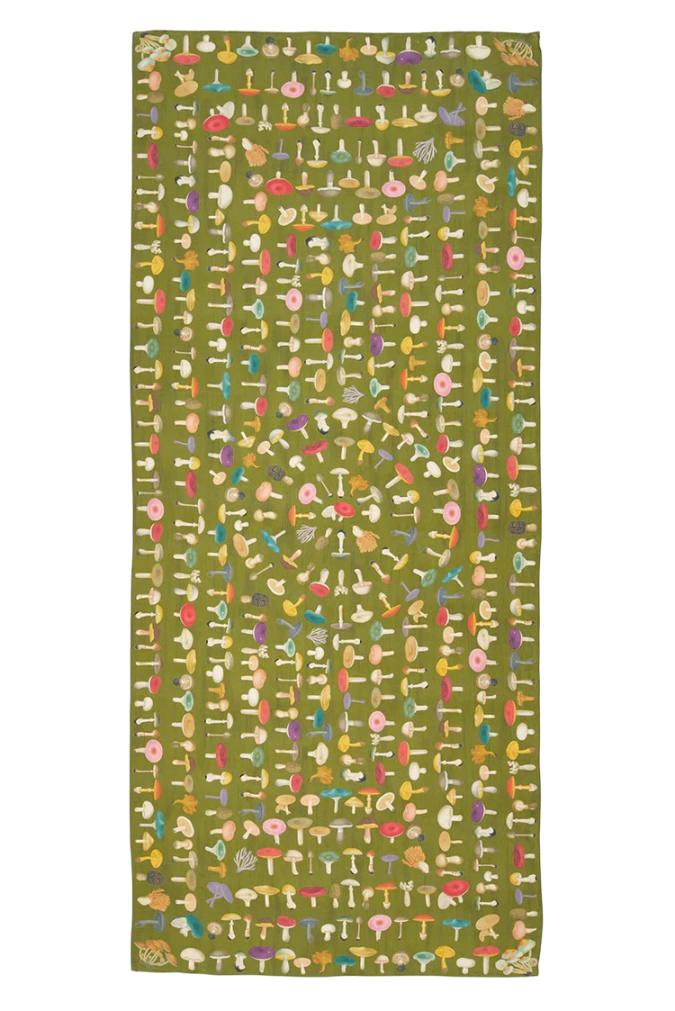 S&B x John Derian Green Fungi Linen Tablecloth
