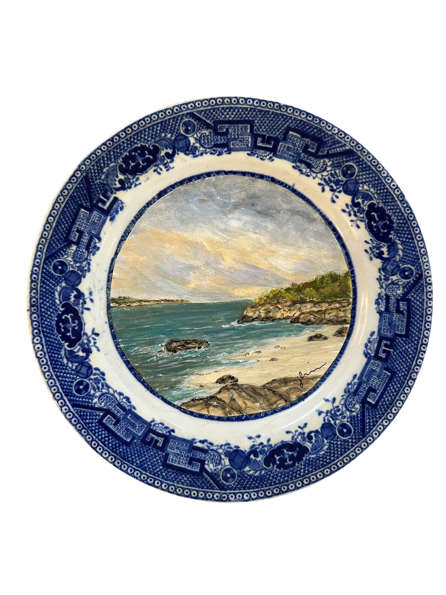 Jenn Leverett Art - Cliffs & Sea 10” Blue Willow