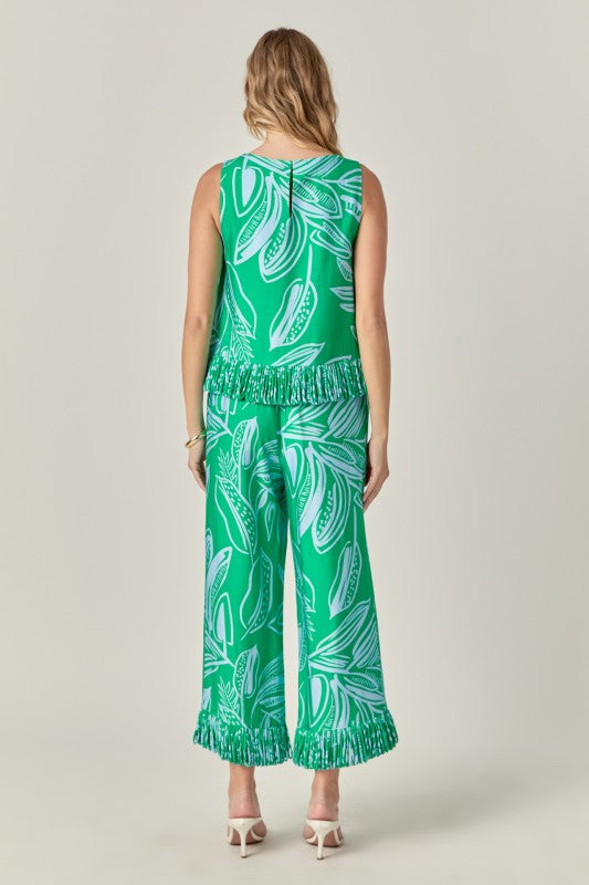 Banana Leaves Fringe Set