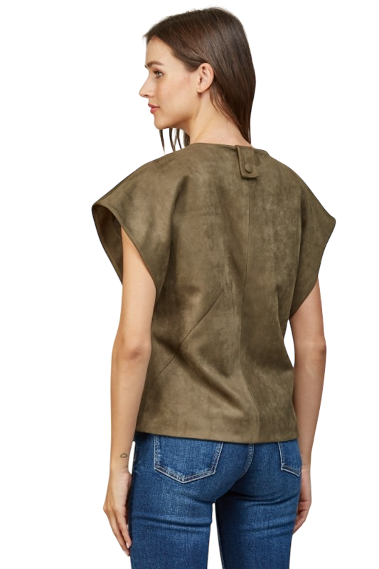 Pearl Button Detailing Structured Vest