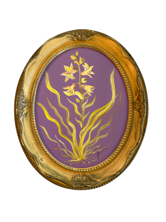 Jenn Leverett Art - Lilac & Yellow Blooms Oval