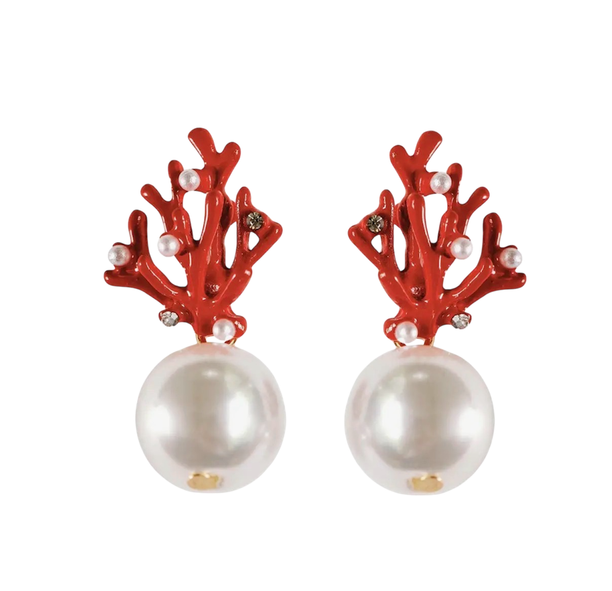 Coral Pearl Earrings