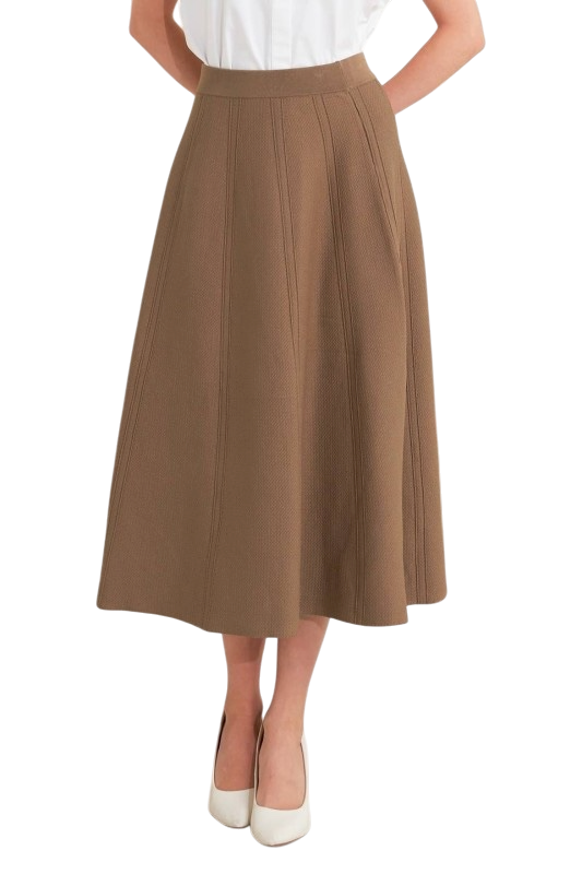 Knit Circle Skirt in Camel
