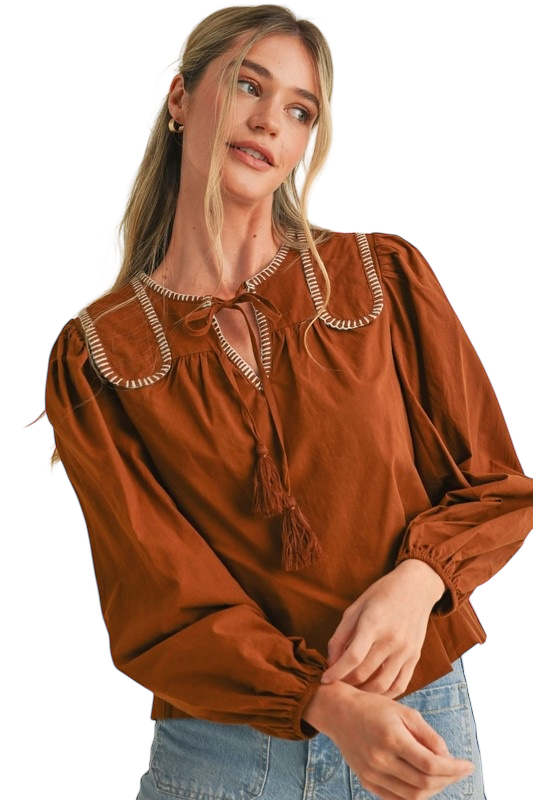 Blanket Stitch Top - Two Colors!