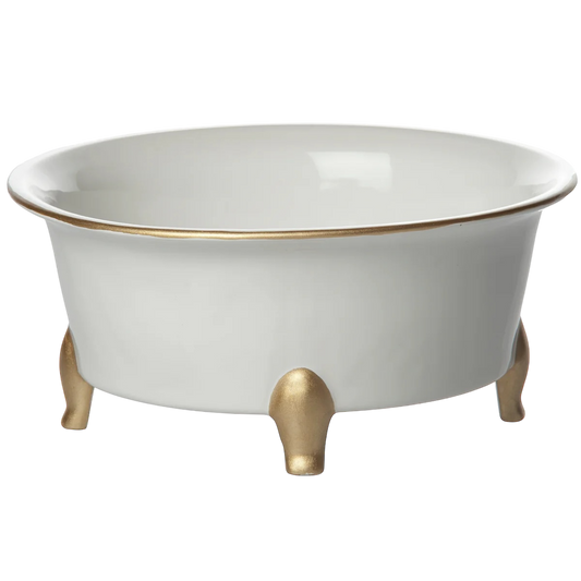 White / Gold Footed Bowl