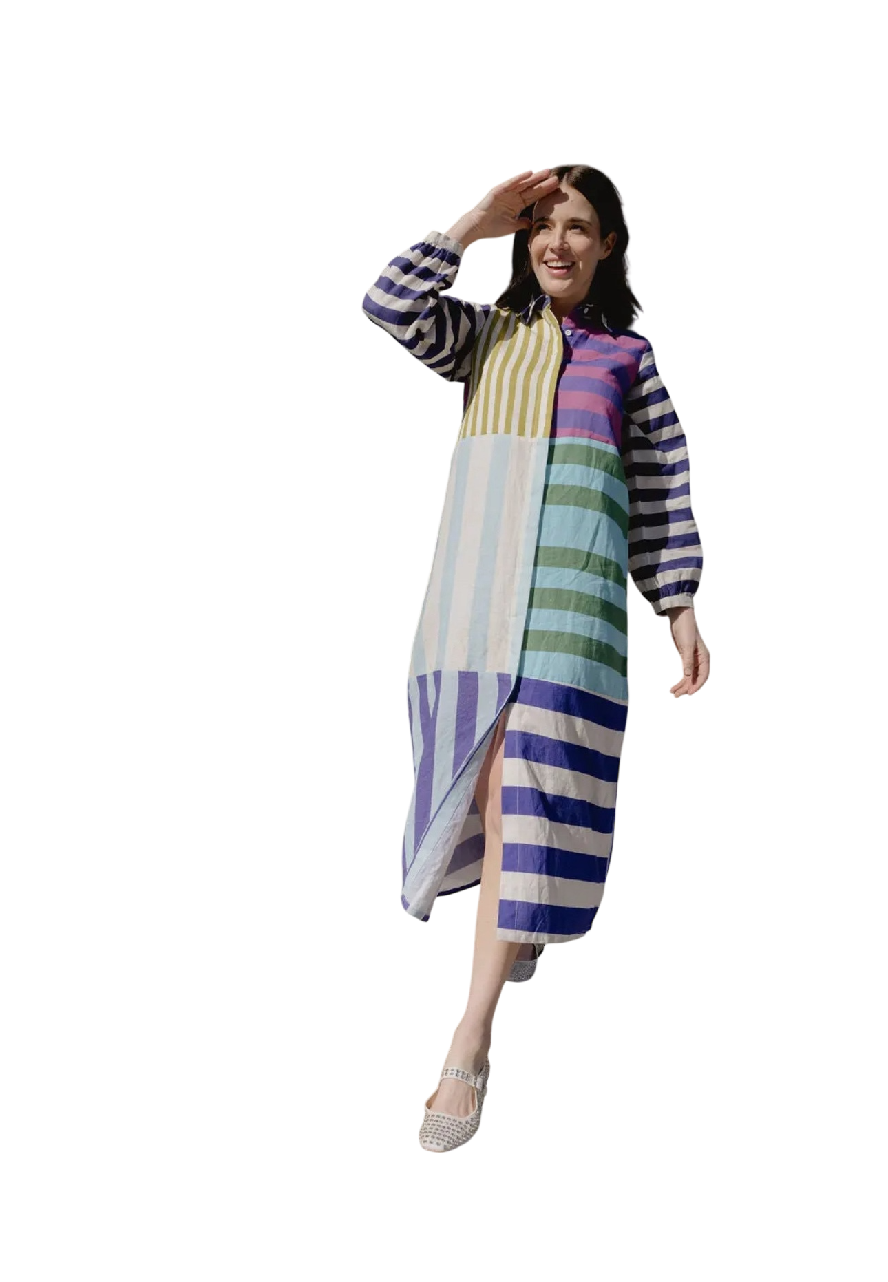 Sienna Linen Stripe Midi Dress