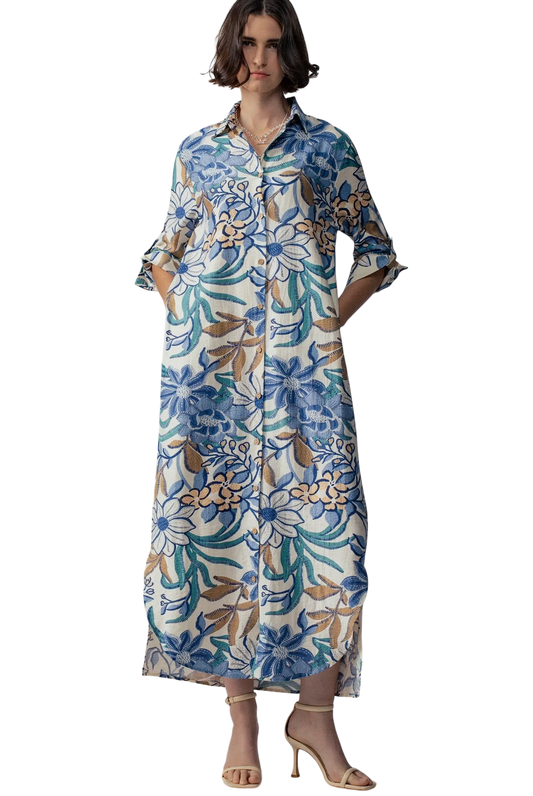 Botanical Print Maxi in Blue