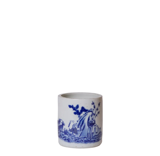 Tiny Blue & White Shepherd Cachepot