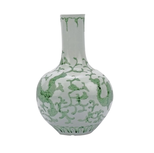 Celadon Dragon Lotus Globular Vase
