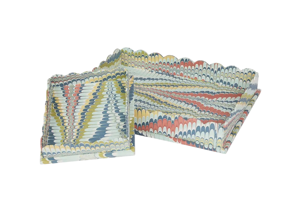 Ocean Mountain Marble Tray Set